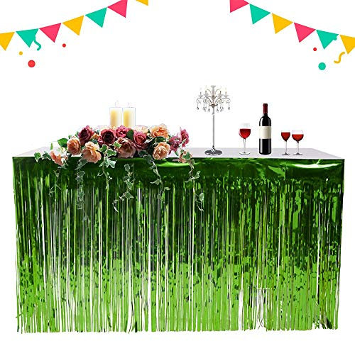 Gshy Hawaiianischer Tisch, Tischdekoration, für Party, Halloween, Picknick, für Geburt, Hochzeit, Geburtstag, Bar, Valentinstag, Weihnachten, 2,75 x 0,75 m (grün)