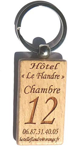 patrickgravure Porte clés Bois Exotique gravé personnalisé hôtels,gîtes, Chambres d'hôtes, B&B, Camping, Mobil-Home, Chalet ! numéros de Chambres