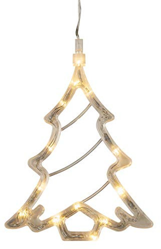 DbKW LED Fensterbild mit Saugnapf und batteriebetrieben. Silhouette Weihnachten Leuchtbild (Tannenbaum)