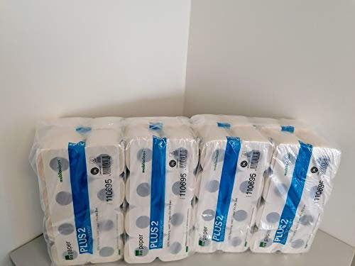 Cleanclub Toilettenpapier, Klopapier, WC-Papier - 2-lagig - weiß- 64 Rollen a 250 Blatt