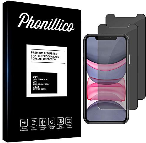 PHONILLICO [Pack de 2] Film Protection Ecran Anti Espion en Verre Trempe pour iPhone 11 PRO - [Lot de 2] Verres Ultra Resistant Ecran Protecteur