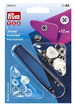 Prym 390611 Nähfrei-Druckknopf Jersey Annähoptik VA 12 mm blau