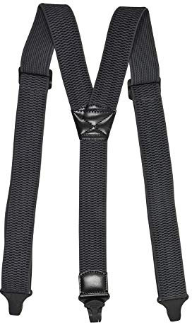 Olata Y Hosenträger mit Kunststoff-Clips für Flughäfen – 4 cm. Dunkelgrau