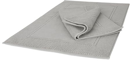 Ruggeri Set 2 Alfombras Baño 50x80 cm Algodón Suave Resistentes, Gris | Set 2 Alfombras Baño Ducha Pie de Cama 50x80 cm 1000 g/m 100% Algodón Extra Suave Lavable Máquina;