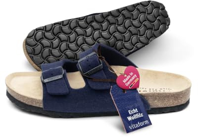 VITAFORM Pantoletten Unisex Weite H Wollfilz marine, 40