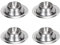 QH-Shop Coquetiers en Acier Inoxydable, 4PCS Métal Porte-coquetier Tasses Petit Plateau à Oeufs pour Restaurant Maison Cuisine Table de Petit Déjeuner, Argent