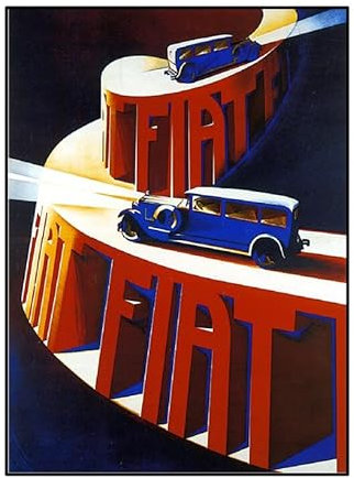 Spiffing Prints Fiat, klein, matt, ungerahmt