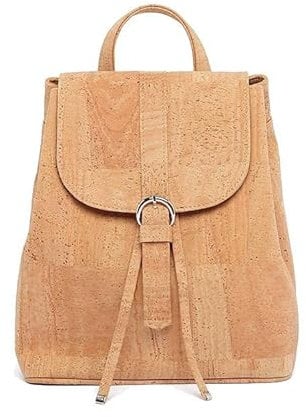 Nachhaltiger Rucksack aus Korkstoff | Backpack in BEIGE | Kork-Tasche | Vegan und ohne Leder | Aus Portugal | Für Alltag und Freizeit