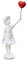 QZVANLON Statue Mädchen mit Ballon, Moderne Kunstskulpturen für Heimdekoration, Harzfigur, Skulptur, Handwerk, Ornament, Sammelfiguren, Wohnzimmerdekoration (weiß)
