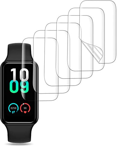 ivoler 6 Piezas Protector de Pantalla para Amazfit Band 7, [Cobertura Completa] [líquida Instalar] [No Burbujas] HD Transparente TPU Suave láminas Protectora
