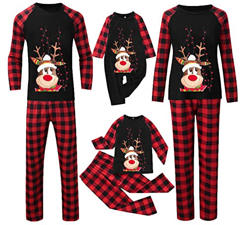 Kobilee Pigiama Natale Famiglia Pile Comode Grinch Curvy Pigiama Famiglia Coordinati Due Pezzi Manica Lunghe Invernale Pigiama Natalizio Cotone Caldo Pigiama Natale Famiglia per Uomo Donna Bambino
