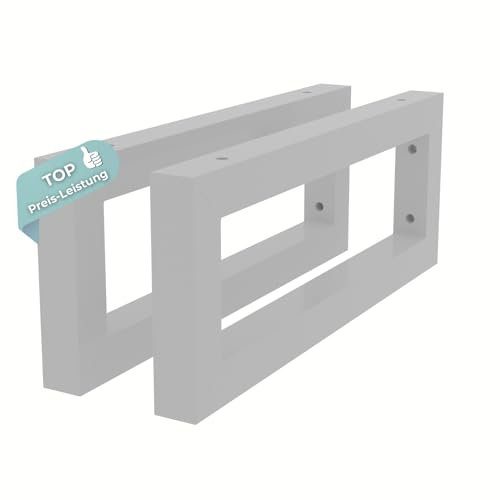 HAGO24 Wandhalterung Regal 2er Set in weiß I 400x150mm I hochwertige DIY Regalhalterung I Waschtisch Halterung aus Stahl I Wandregal Halterung zur individuellen Gestaltung I robuste Regalträger