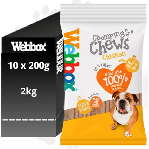 Webbox Dog Chomping Chews Treats Chicken 200g - Box of 10