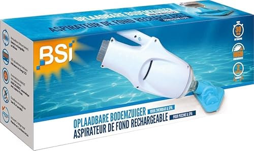 BSI – Aspirador inalámbrico y portátil – Recargable – para Piscina – Autonomía de 30 MN – Mango y Cable USB Incluido
