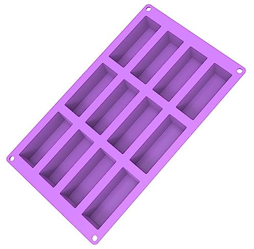 8 Cavity Large Rectangle Silicone Baking Pan Energy Cereal Bars Mould Chocolate Cereal Granola Energy Bars Mould for Muffin Brownie Cornbread Cheesecake Pudding Cake and Soap