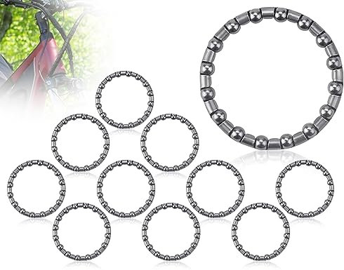 KAPSING 10 Stück Fahrradteile Kugellager Fahrrad Steuersatz Kugelring Spacer 1 1/8 Zoll Kugelring Vorderrad Käfigkugellager 37mm für Steuersatz Fahrrad Steuerlager
