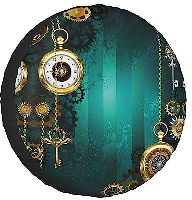 Steampunk-Uhren, Schlüssel und Ketten, bedruckte Universal-Ersatzreifenabdeckung, Radschoner sind erhältlich für 60–83 cm große Reifen