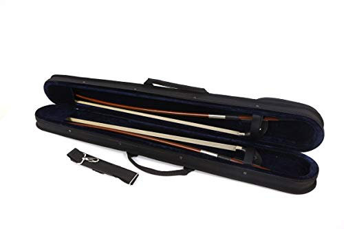Aufrechter Kontrabass-Bogenkoffer, Saitenbass-Koffer für Bassbogen, Deutsch-Französischer Stil, Loch, 2 Stück Bogen-Taschenbox
