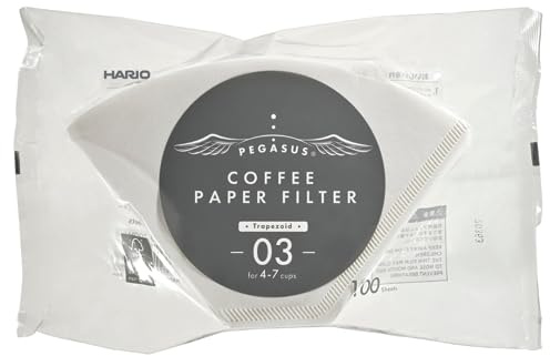 Hario Pegasus Flachbodenfilter, Größe 03, Weiß, 100 Stück