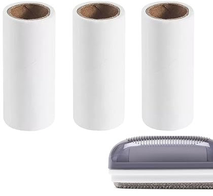 Povanjer Stick It Roller | Rutschfester Stick-It-Fusselentferner mit Doppelseite | Wiederverwendbarer Tierhaarentferner zum Entfernen von Haaren, Staub, tragbare Fusselrolle mit Bürstenkopf