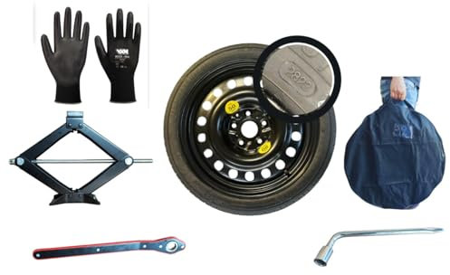 KIT RUOTINO DI SCORTA 17 COMPATIBILE CON VW GOLF 7,8 T-ROC, PASSAT, CADDY, TOURAN CON CRIC CHIAVE E SACCA 125/80R17