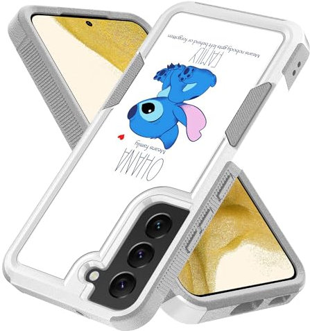 Candykisscase Schutzhülle für Samsung Galaxy S22, Ohana bedeutet Familienmuster, Stoßdämpfung, hartes PC und inneres Silikon, Hybrid-Hybrid-Schutzhülle für Samsung Galaxy S22 5G
