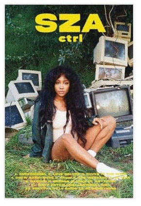 Pop Sänger SZA Ctrl Album Cover 1 Poster Leinwand Poster Schlafzimmer Dekor Sport Landschaft Büro Zimmer Dekor Geschenk Unrahmen 30 x 45 cm