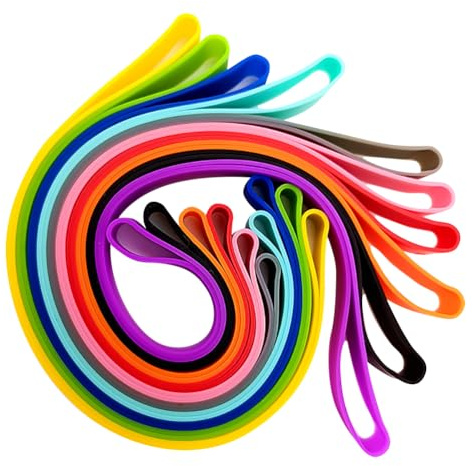 10 Stück extra große Silikonbänder Gummi-Wickelbänder große Gummibänder lange starke Gummibänder verschiedene Farben Gummibänder Planer elastische Bänder