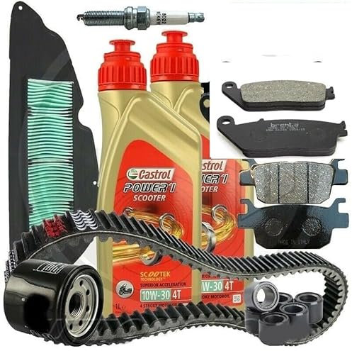KIT TAGLIANDO COMPATIBILE HONDA SH 300 i 2015 2016 2017 2018 2019 2020 OLIO FILTRI CINGHIA RULLI CANDELA
