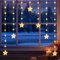 Quntis Cortina de Luces Navidad 1.5M, 74 LEDs Luces de Navidad Estrellas a Pilas IP65 Impermeables con 8 Modos y Temporizador, Estrellas Cortina Luces para Interior Exterior Ventana Balcón Fiesta