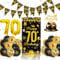 70 Geburtstag Deko Set - Schwarz Und Gold Luftballons Geburtstag Mann Frau, 70 Happy Birthday Banner, 70 Happy Birthday Tortendeko, Luftballon 70 Für Party Deko