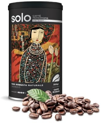 SOLO - Caffè Monorigine Vietnam, Caffè in Grani Tostati, 250 g, 100% Robusta Naturale