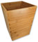 OSCO Square Bamboo Waste Bin | Height - 28 cm | Width - 22 cm | Trash Can, Waste Paper Basket, Recycling Container for Office, Home, Bathroom