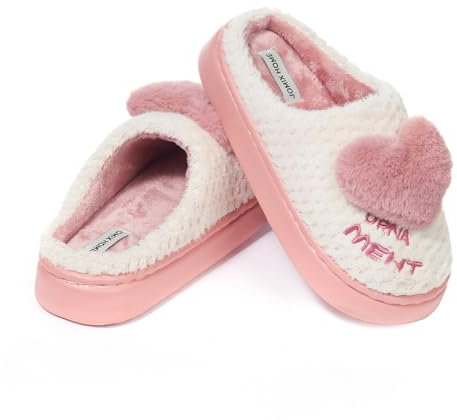 JOMIX Pantofole Donna Invernali Ciabatte Calde da Casa Morbide Pelose Comode MD9633 Rosa 38/39