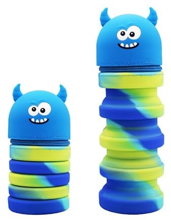 MKKZLPN Federmäppchen Teleskopisch, Federmäppchen Kinder Silikon, Kawaii Federmäppchen aus Weichem Sili kon,Weichem Silik on Federtasche, 2 in 1 Niedliches Federm äppchen, Kawaii Federmäp pchen