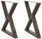 vidaXL Pieds de Table à Manger 2 pièces Acier Naturel 80 x (72-73,3) cm Acier