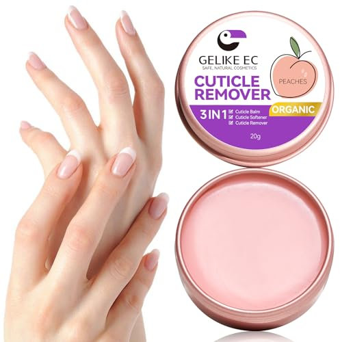 Cuticles Remover Creams Soft for Women - Gelike EC Cuticle Balm Natural Peach Smells for Pre-Nail Polish Design