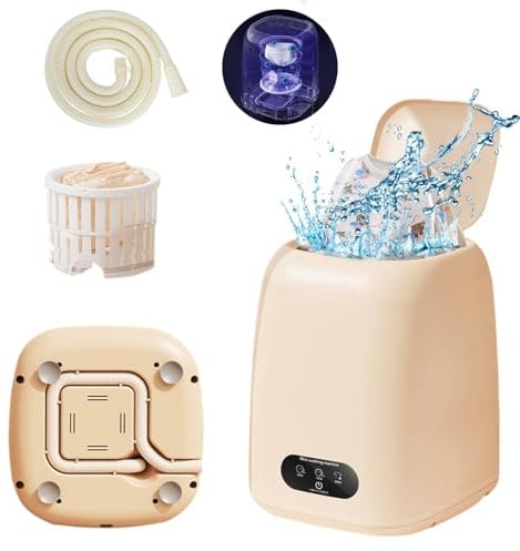 Mini lavadora con centrifugado, pequeña lavadora, máquina de lavado portátil, lavadora de camping, lavadora móvil, camping, viajes [clase energética A]