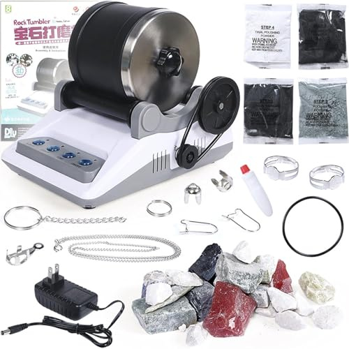 Electric Rock Tumbler, Professional Polisher with 7-Day Digital Timer, Low Noise Operation, Ideal for Adults and Kids