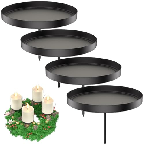 LanpoVista Kerzenhalter Adventskranz für Stumpenkerzen | Kerzenhalter Stumpenkerzen 4 Stück, Adventskerzenhalter ohne Dorn, Kerzenhalter zum Stecken