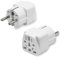 SUNNIFLY 2 Pcs World to Europe Plug Adapter, Adaptador Enchufe UK， London, Australia, UK to EU Plug Adapter