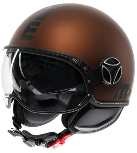 Casco Momo Evo Mono Matt Espresso Black Espresso Nero Opaco Doppia VIsiera (S: 55-56 cm)