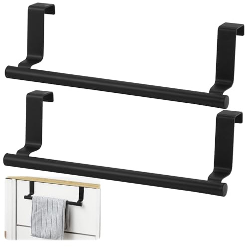 HJYIMYI 2 Pièces Porte Torchon Cuisine à Suspendre,24×7cm (Noir)