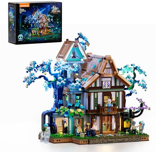 Lumibricks Sylvan Gasthof Klemmbausteine mit Licht, Fantastischer Wald Magischer Elfenbaukasten, 3120Pcs, Jugendliche & Erwachsene, 20006