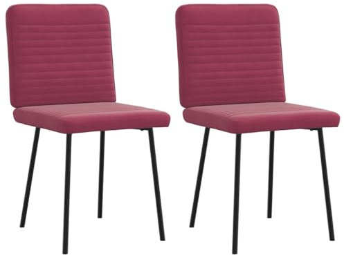 HETFTJN Esszimmerstühle 2er Set Weinrot Samt 45x54x83 cm Bequeme Polsterstühle mit Metall Holz Gestell Modernes Design Stuhl Esszimmer for Küche Wohnzimmer Esstisch