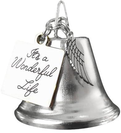 It's A Wonderful Life Angel Wing Wind Chime Bell for Christmas Tree Decoration, Christmas Chime Bell Holiday Party Ornament(silver)