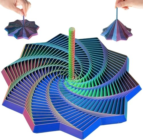 3D Fidget Toys Expanded Sensory Fidget Star, 3D Gedruckt Antistress Spielzeug für Erwachsene, Star Shaped Spiral Fractal Fidget Toy Sensorik Spielzeug