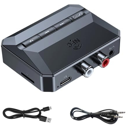 Receptor Bluetooth 5.3 HiFi, con Salida Jack AUX 3.5 mm/RCA