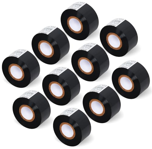 Chudeng Thermotransferband aus Kunstharz, für Codiermaschine, 30 mm x 100 m, Schwarz, 10 Rollen