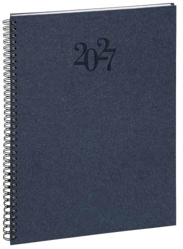 Exacompta 296422E Wochenkalender, spiraliert, Napura-Karte, 21 x 29,7 cm, Januar bis Dezember 2021, Blau